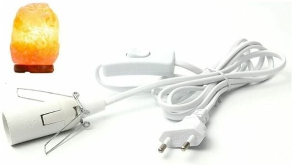 Kabel für selbstleuchtende Lampe mit Unterbrecher – E14-1,8 m – Doppelt für selbstleuchtende Lampe, Weiß