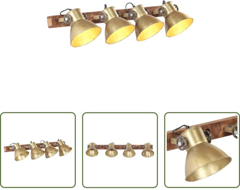 vidaXL Messing - Wandlampe Industriestil Messing 90x25 cm E27