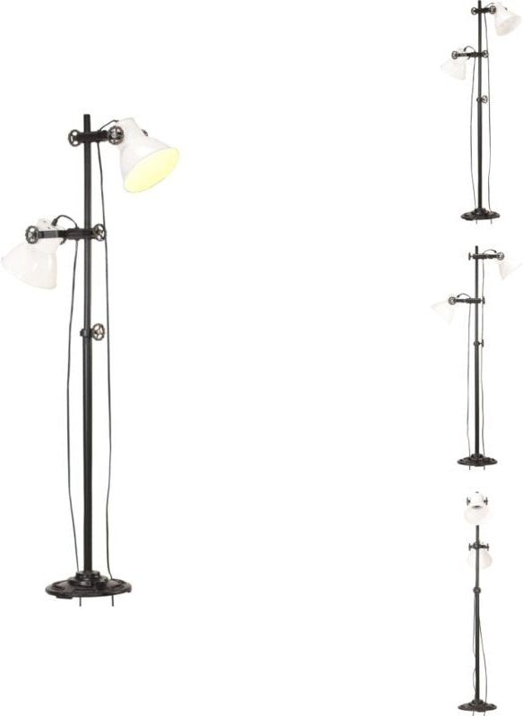 Lampen - Living Stehlampe 2-flammig Weiß E27 Gusseisen - Weiß