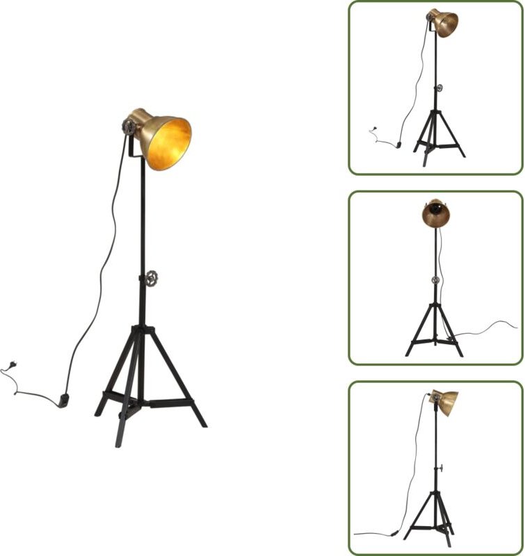 The Living Store Stehleuchte 25 W Vintage-Messing 35x35x65/95 cm E27 - Stehleuchte