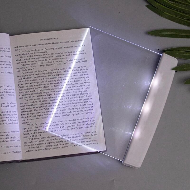 Flache Leselampen zum Lesen im Bett, klares LED-Licht für Buchseiten, kabelloses Lichtpanel