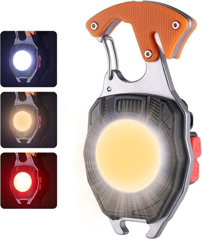 COB-Mini-Schlüsselanhänger-Taschenlampe, 6 Modi, wasserdichte Inspektionsleuchte, wiederaufladbare Mini-USB-Taschenlampe...