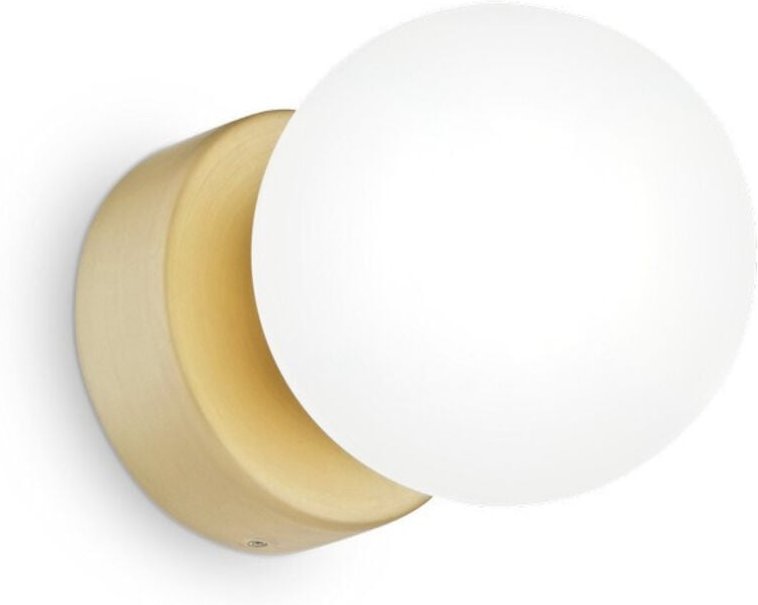 Thumbnail - Perlage Wandleuchte Messing, mit Glasschirm - Ideal Lux