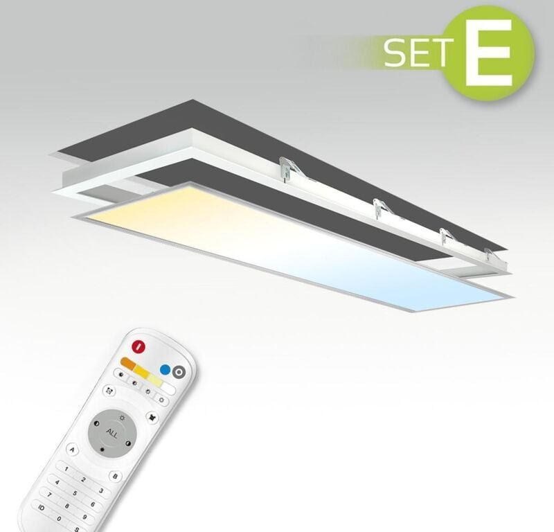 CCT LED Panel 120x30cm Einbauset 36W 3000K-6000K inkl. Fernbedienung und Einbaurahmen