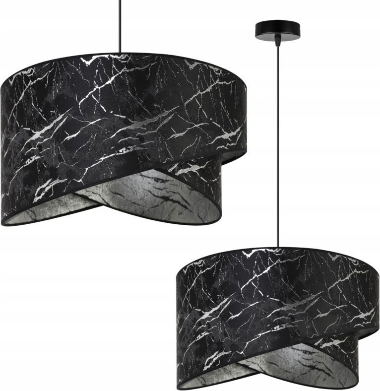 Deckenlampe, silberner Marmorlampenschirm