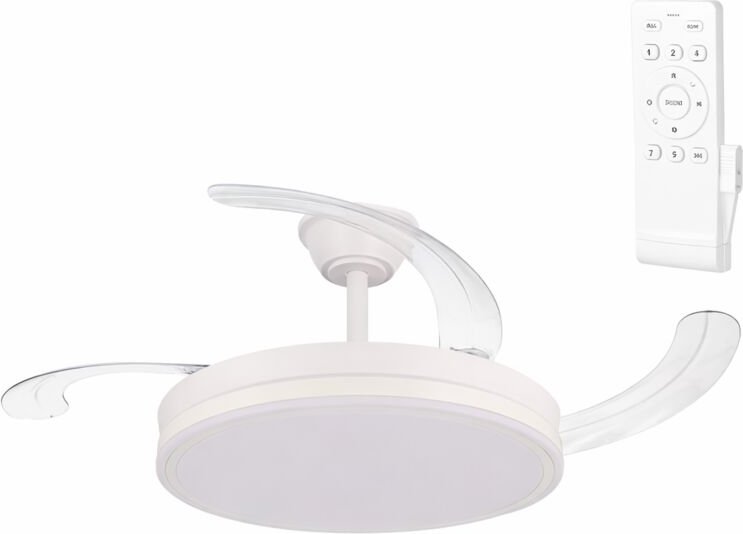 Weißer Gleichstromlüfter mit Sommer-/Winterfunktion, 59 W, Weiß, 6980 lm, 3000-4000-6000 K