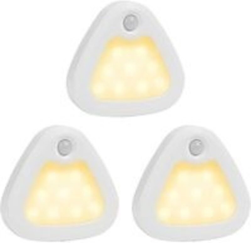 Set mit 3 batteriebetriebenen, kabellosen Bewegungsmeldern mit superhellen LEDs und Magnet-/3M-Klebestreifen für Schränk...