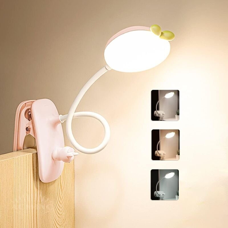 Anstecklampe für Kinder, dimmbare, wiederaufladbare LED-Leselampe für Bücher, flexible 360°-Touch-Nachtleselampe, 2400 m...