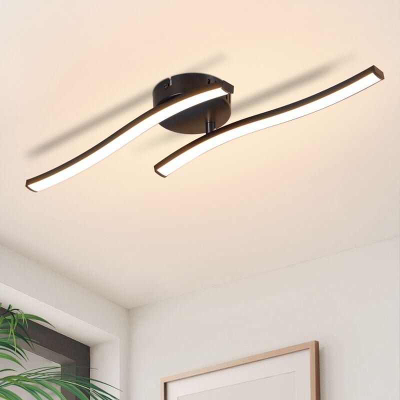Gbly - Deckenlampe Wohnzimmer Deckenleuchte Schlafzimmer: Modern Schlafzimmerlampe Schwarz 12W Wohnzimmerlampe 3000K Wel...