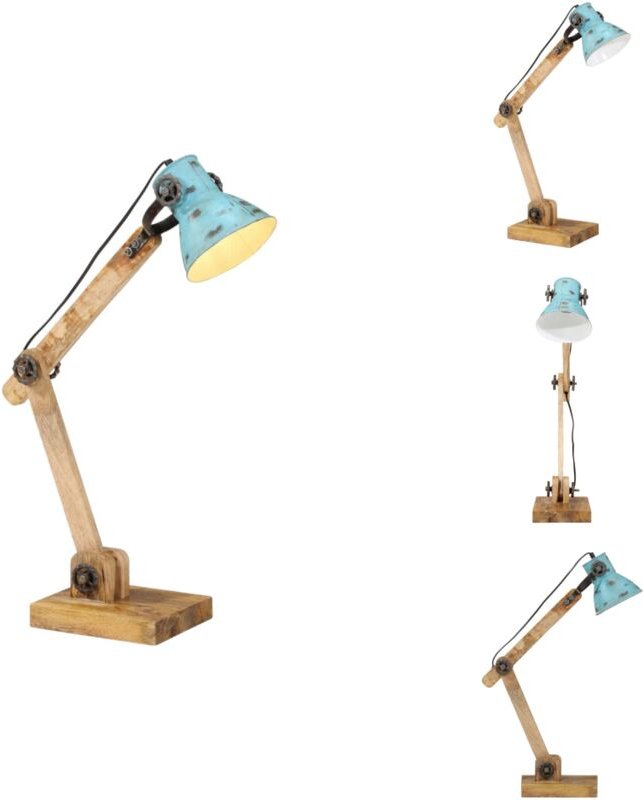 Schreibtischlampe 25 W Blau 23x18x96 cm E27 - Schreibtischlampe - Industrielampen - Vintagelampe - Bürolampe - Nachttisc...