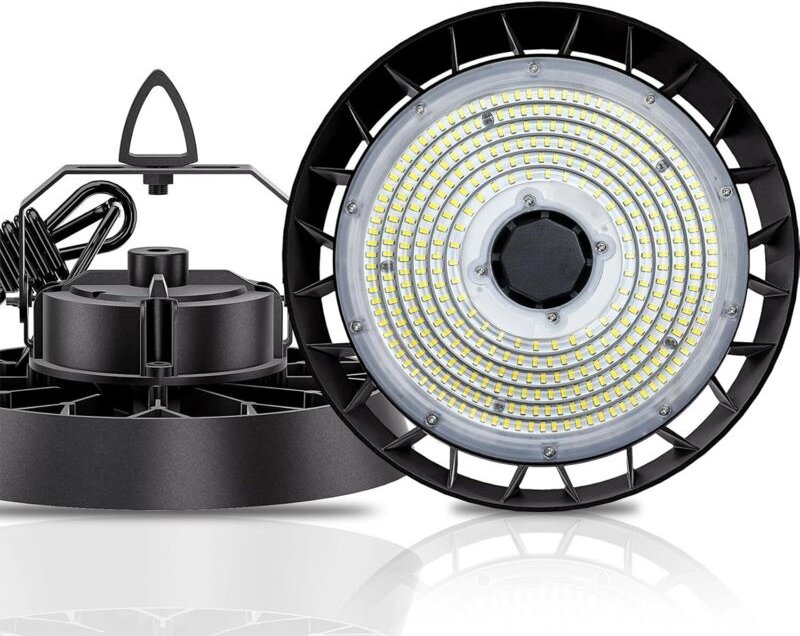 Amdelne LED Hallenstrahler 200W 34000lm, Hallenbeleuchtung LED 5000K Kaltweiß, 90° Abstrahlwinkel Industrielampe, Werkst...