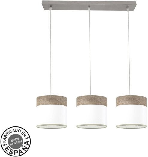 Cloe 3xe27 wandleuchte nickel/weiß-holz grau regx60x16 cm