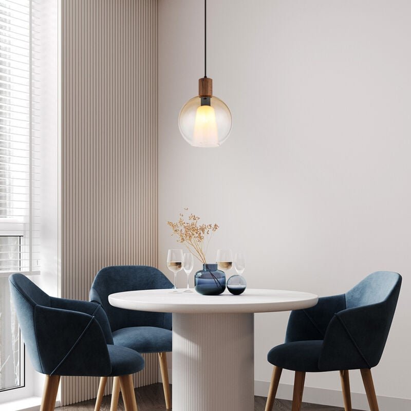 Pendelleuchte Hängelampe Esszimmerleuchte 1 flammig Glaskristalle h 120 cm