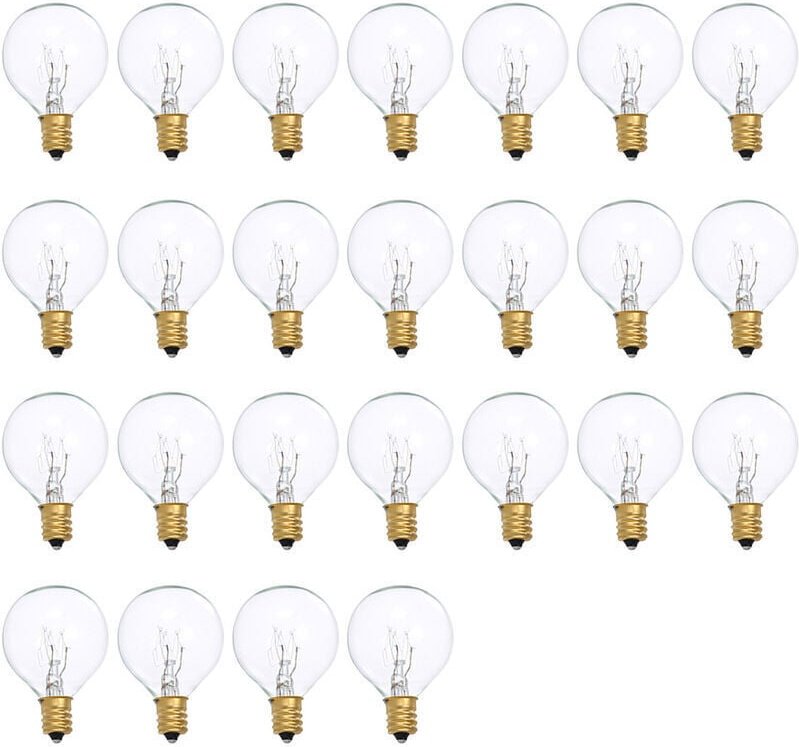 25er-Pack G40 Wolfram-Ersatzbirnen, G40 7 W, 220–240 V, klare Globe-Glühbirne, E12-Sockel, Glühbirnen für Innen- und Auß...