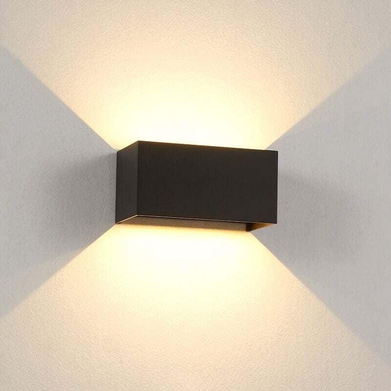 LED-Wandleuchte, Innen-/Außenwandleuchte mit Bewegungsmelder, moderne warmweiße 3000K-Wandleuchte – 24W, schwarz