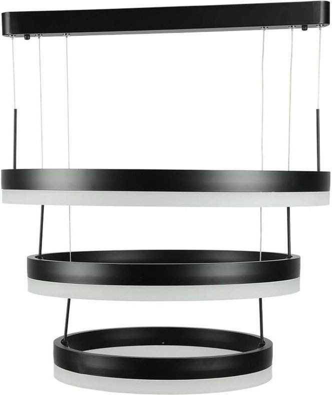 LED-Hängeleuchter mit 3 Kreisen 86W Metall Farbe Schwarz 3000K Triac Dimmbar
