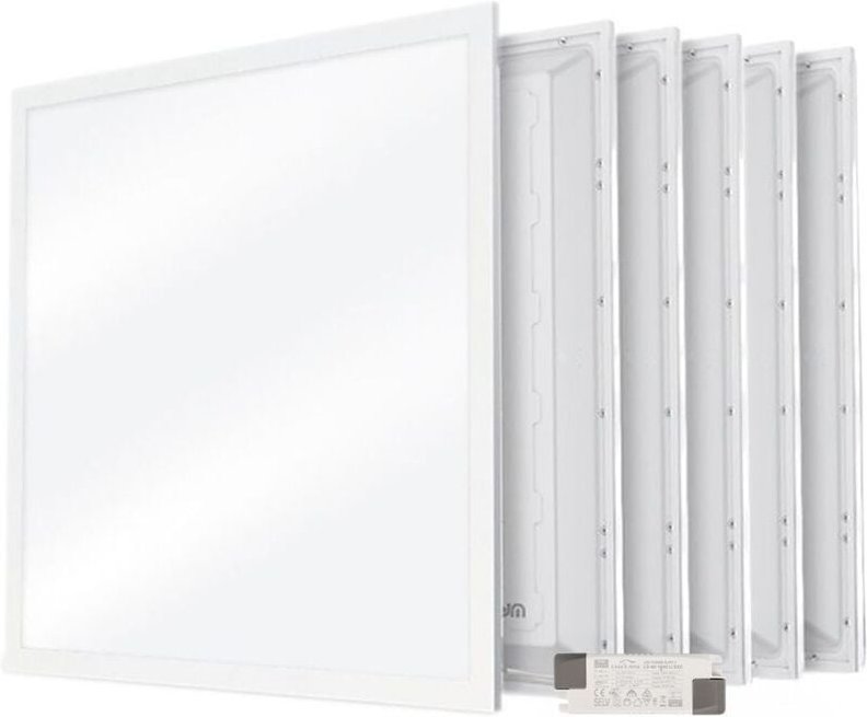 Satz mit 6 LED-Panels 600 x 600 40 w, hohe Helligkeit Farbtemperatur: 4000K neutralweiß