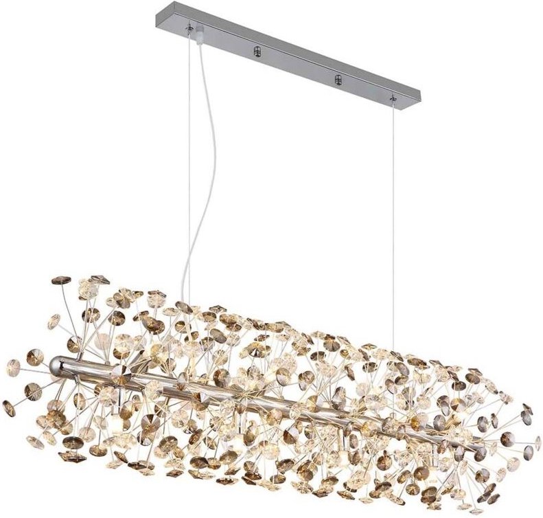 Globo Lighting - Hängeleuchte Pendelleuchte Esszimmerlampe led 12-Flammig Kristall rauch klar