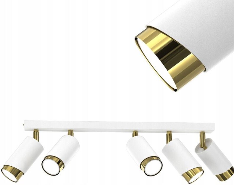 Frei. Deckenleuchte LED-Streifen verstellbar 5x Gu10 EWILIGHT Bevel weiß