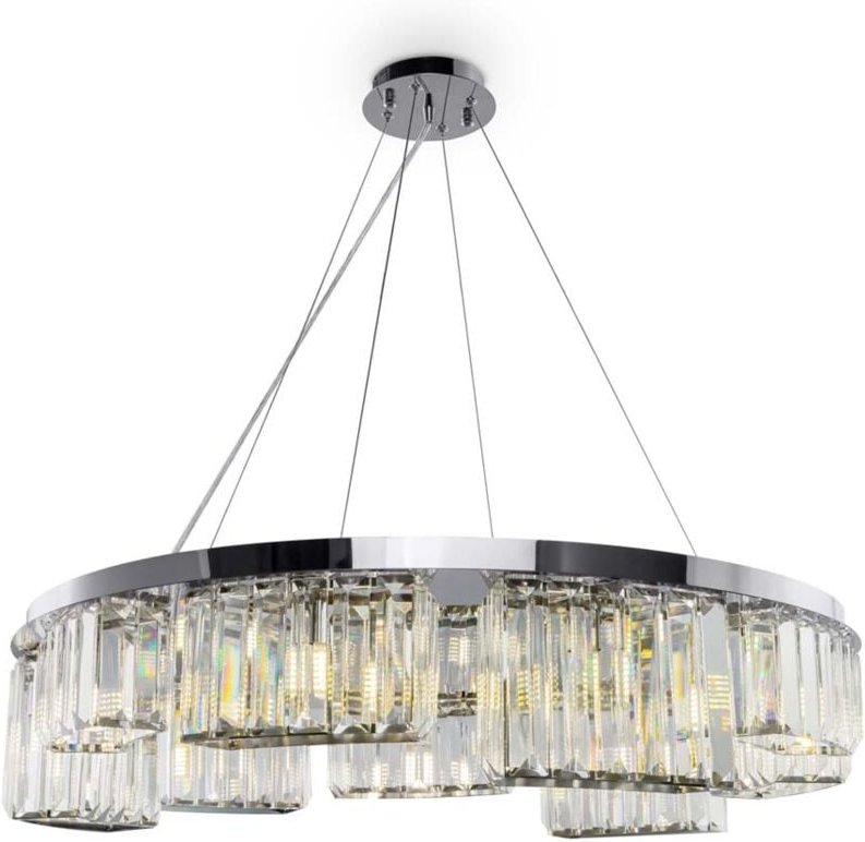 Maytoni - Pendelleuchte Hängelampe Deckenlampe Edelstahl Chrom Esszimmerlampe d 80 cm