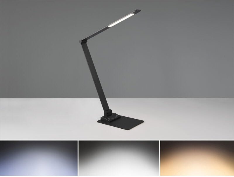 Led Schreibtischleuchte travis mit usb Ladefunktion, Schwarz, Höhe 71cm