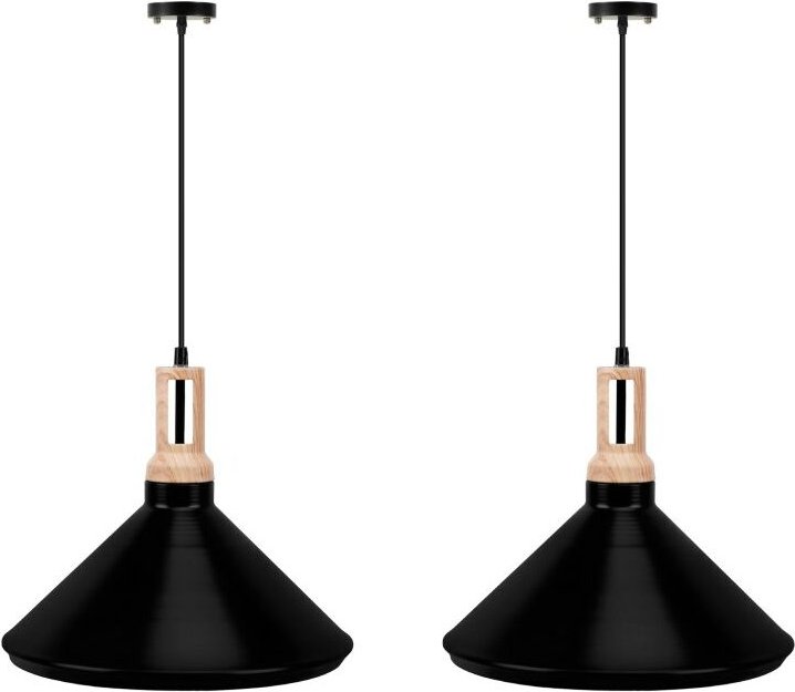 Konsimo - trian 2er Set skandinavische Hängelampen , Schwarz