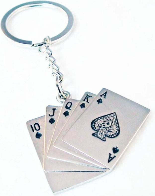 Trade Shop Traesio - Trade Shop - 12 Schlüsselanhänger, Schlüsselanhänger, Partygeschenke, Platzhalter mit Royal Poker S...