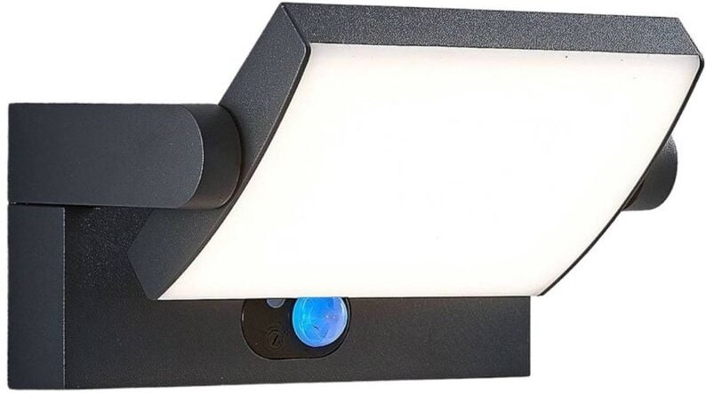 Solarleuchte außen "Sherin" aus Aluminium mit Bewegungsmelder von Lindby