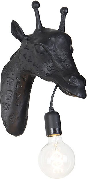 Klassische Wandleuchte Schwarz - Tier Giraffe