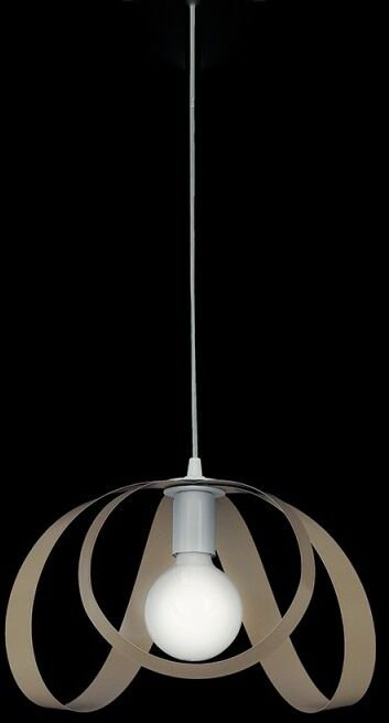 Weißer Tortora Eisen Pendelleuchter ein Licht 32x h24 cm