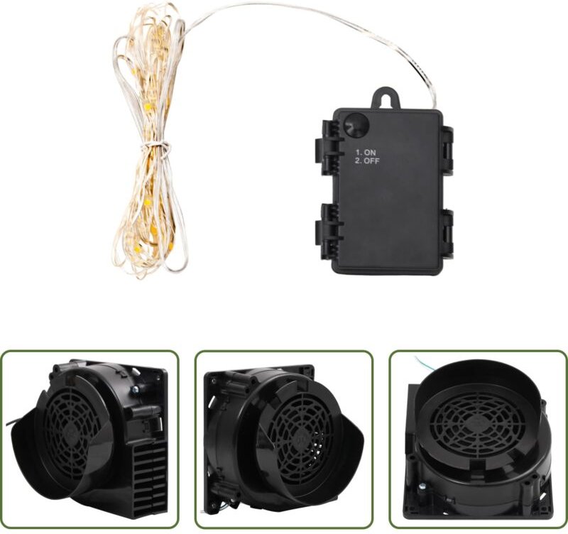 vidaXL Feiertagsdekoration - LED-Lichterkette mit 66 LEDs und Gebläse 660 cm