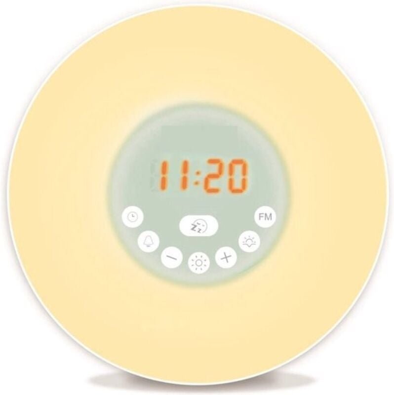 Beleuchteter Wecker – Farbiger Sonnenaufgangswecker – Wecker – Nachttischlampe – FM-Radio – Sonnenaufgang und Sonnenunte...