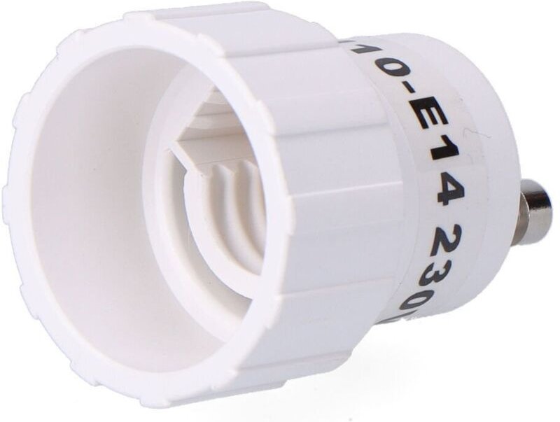 GU10 auf E14 Konverter, 2 auf 230 V, weiß, ø29 x 40 mm (eingeschweißt)