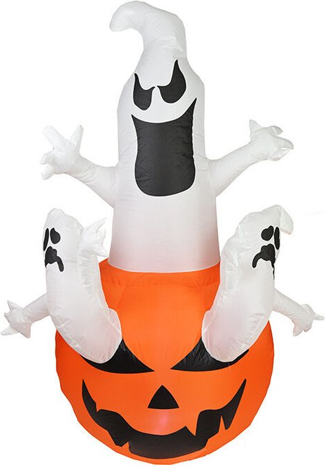 Halloween aufblasbarer dekorativer Kürbisgeist, aufblasbare Dekoration mit LED-Gartenlichtern, Geist, Kürbis, geeignet f...