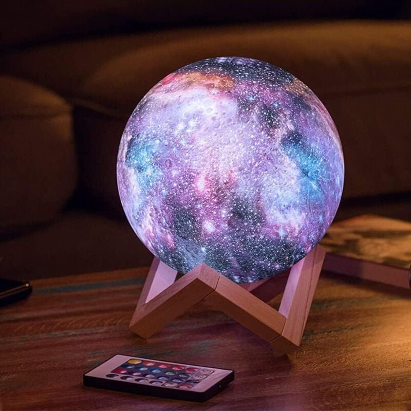 Thumbnail - LaBlanc - 15 cm 3D-LED-Nachtlicht, Nachttischlampe, Nachtlicht, 16 Farben, Schreibtischlampe, Touch-Fernbedienung, Kinde...
