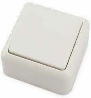 GSC - Weißer Oberflächenschalter 60x60x30mm 10A 250V 0201023