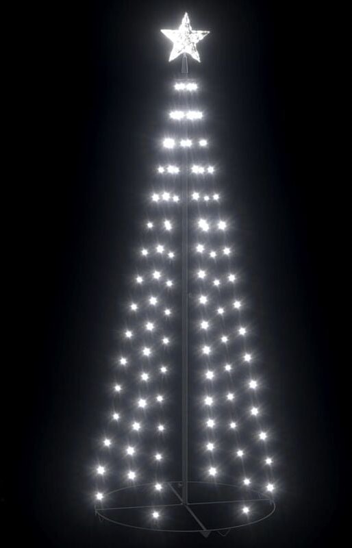 Weihnachtsbaum Kegelform 100 LEDs Deko Kaltweiß 70x180 cm vidaXL