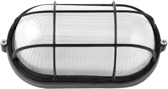 Fabrilamp - Wandleuchte ext.oval aluminium apus groß 1xe27 schwarz 11,5x27,5x15,5 cm ip44