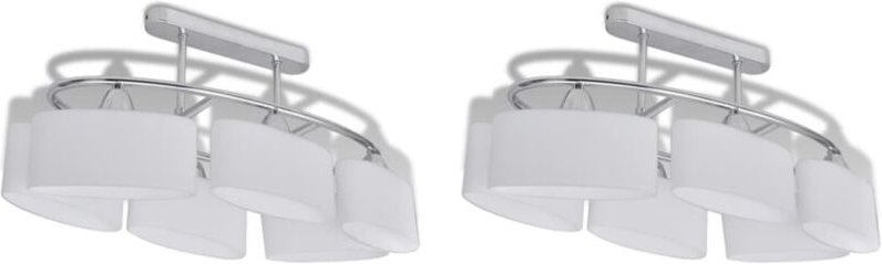 Deckenlampe mit ellipsenförmigen Glasschirmen 2 Stk. E14 Vidaxl