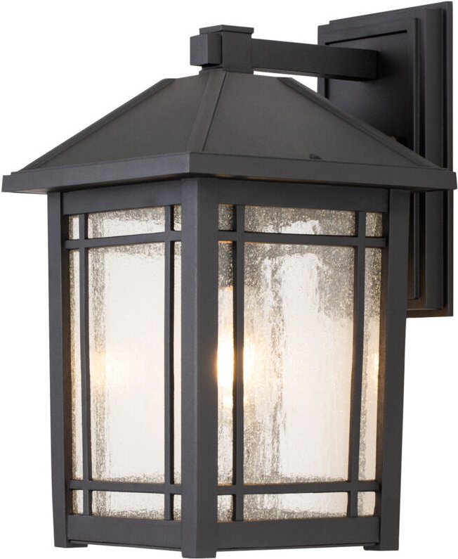 Elstead Quoizel Cedar Außenwandlaterne Schwarz, IP44