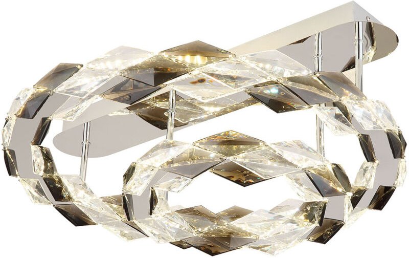 Globo - Deckenlampe Deckenleuchte Wohnzimmerlampe led Kristalllampe rauch klar d 55 cm