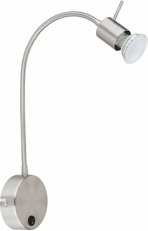 Etc-shop - Wandlampe Wandleuchte Esszimmerlampe Spotstrahler silber mit Schalter und Flexospot, Metall nickel matt, vers...