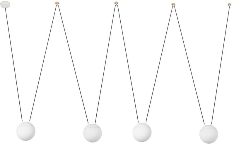 Faro Mine 28375-4L - 4 Lichtdeckenanhänger Weiß, Holz, E27