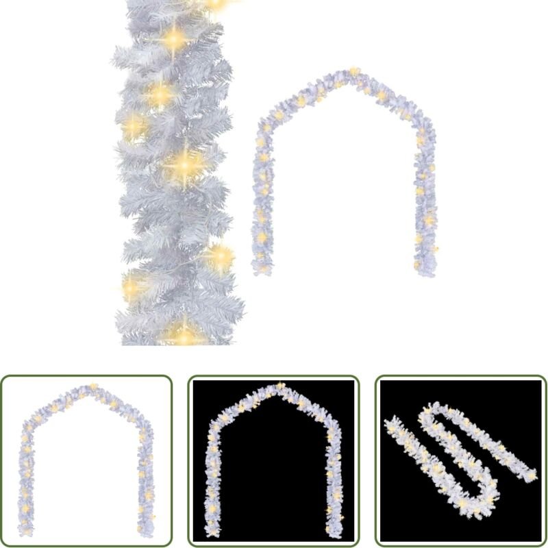 vidaXL Weihnachtsdekoration - Weihnachtsgirlande mit LED-Lichtern 10 m Weiß