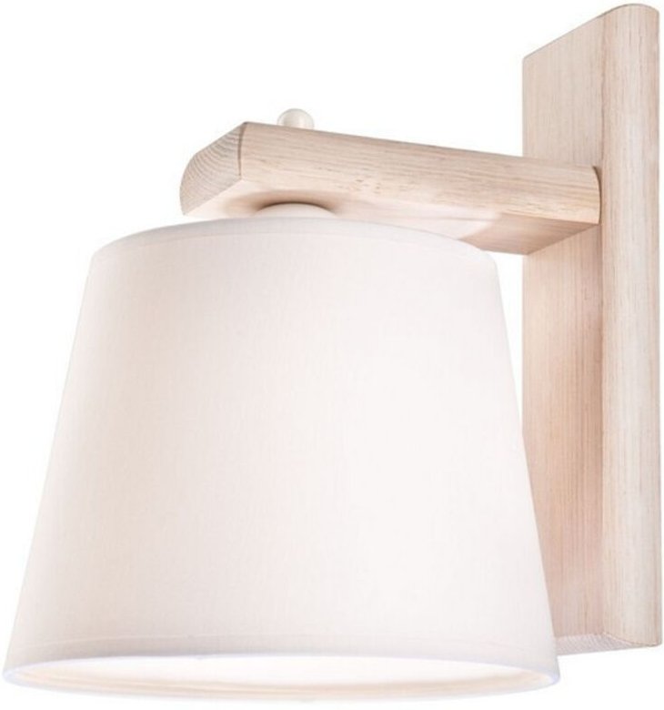 Lamkur Aida Wandleuchte mit Stoffschirm altweiß, 1x E27