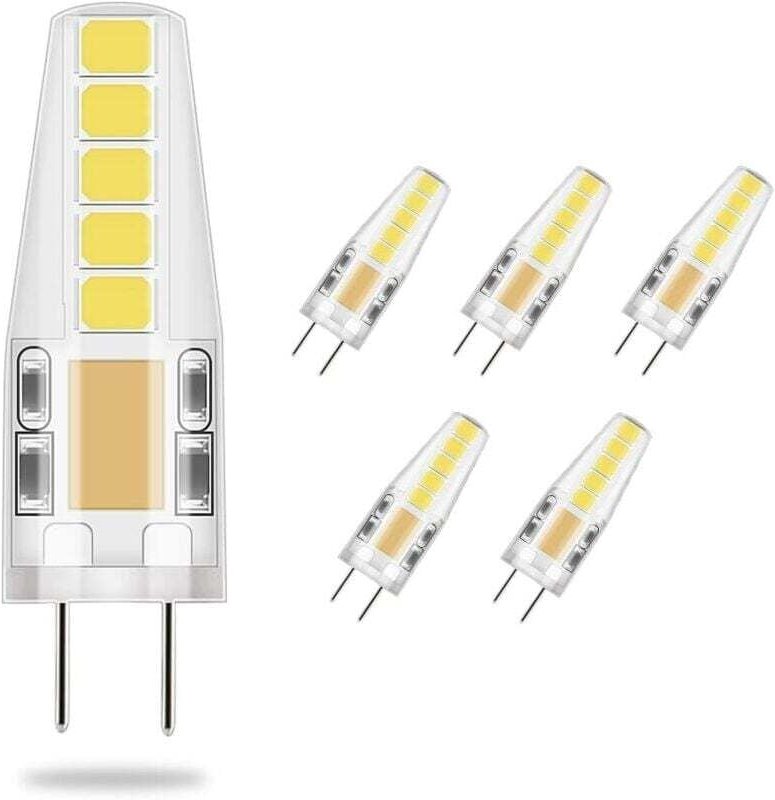 Ymyny - 5 x G4-LED-Glühbirne, 3 w, kaltweiß, 3 w led, entspricht 23 w Halogenglühbirne, 36 mm x 9 mm, näher an tradition...