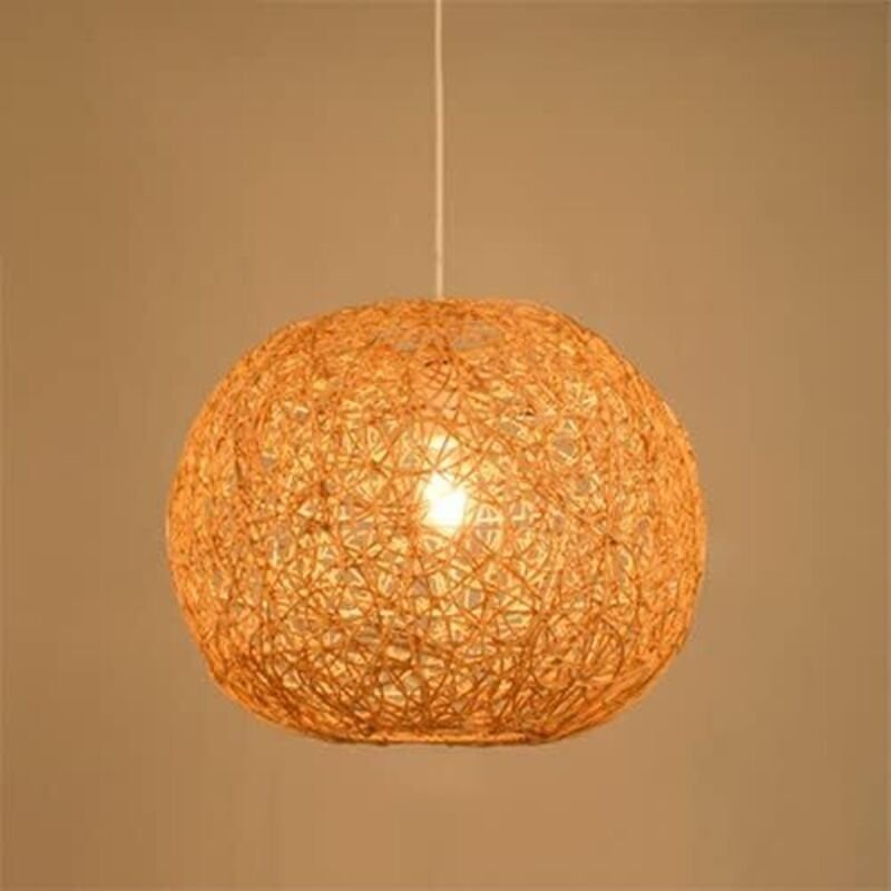 Pendelleuchte aus Naturrattan, handgewebter Kronleuchter, Hängelampe für Kücheninseln, Hängeleuchten im Landhausstil, Ca...