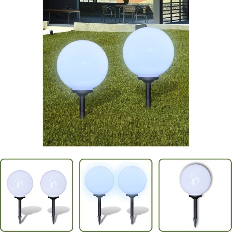 vidaXL LED-Wegeleuchten - Wegeleuchten 2 Stk. LED 30 cm mit Erdspieß