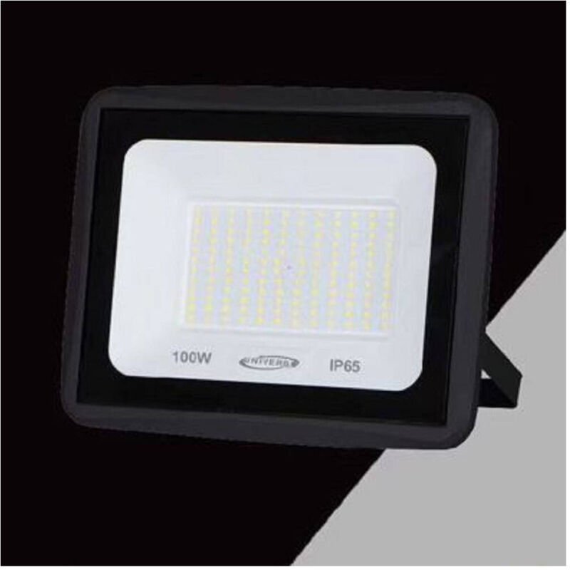Thumbnail - Trade Shop Traesio - Trade Shop - LED-Strahler 100 Watt 9000 lm IP65 schwarz natürliches warmes kaltes Licht EK02-100W-N...