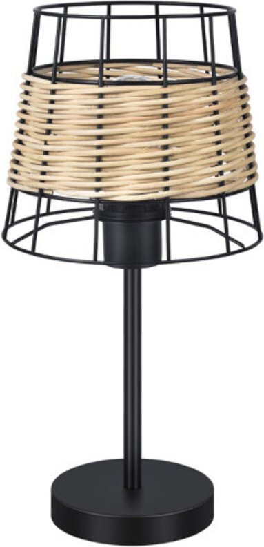 Burano Tischlampe 1xe27 Schmiedeeisen/Rattan 41x20x20 cm